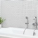 preview thumbnail 10 of 12, SomerTile Metro Basketweave Matte White with Black Dot 11.75" x 11.75" Porcelain Mosaic Tile