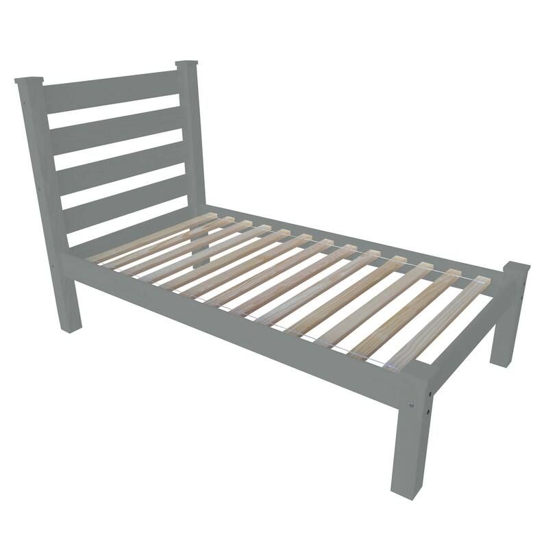 Homestead Unfinished Solid Pine Twin Platform Bed - GRAPHITE