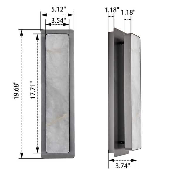 KAYLA 1-Light Gold LED Wall Sconce, Natural Alabaster Wall Sconce,Outdoor Sconce Rectangular Bedside Wall Lighting