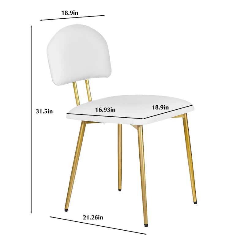 Javlergo Modern PU Leather Dining Chairs Set of 2 or 4 Upholstered Side Chairs Oval Back Compact Kitchen Chairs for Dining Room