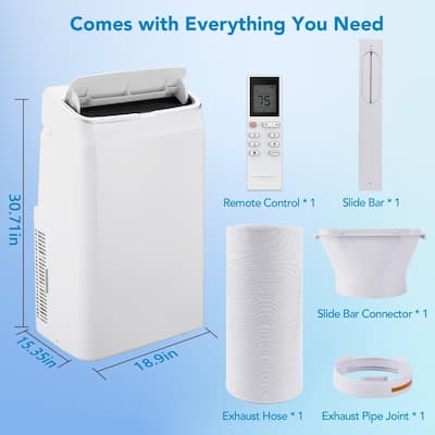 14000 BTU Portable Air Conditioners with Remote Control for Rooms