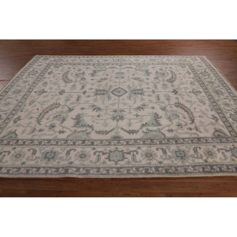 All-Over Floral Oushak Oriental Area Rug Handmade Wool Carpet - 7'11" x 10'0"