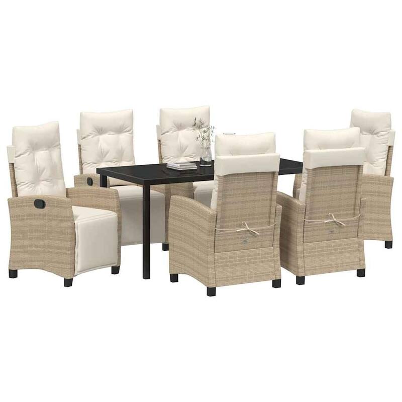 vidaXL Garden Dining Set with Cushion Poly Rattan