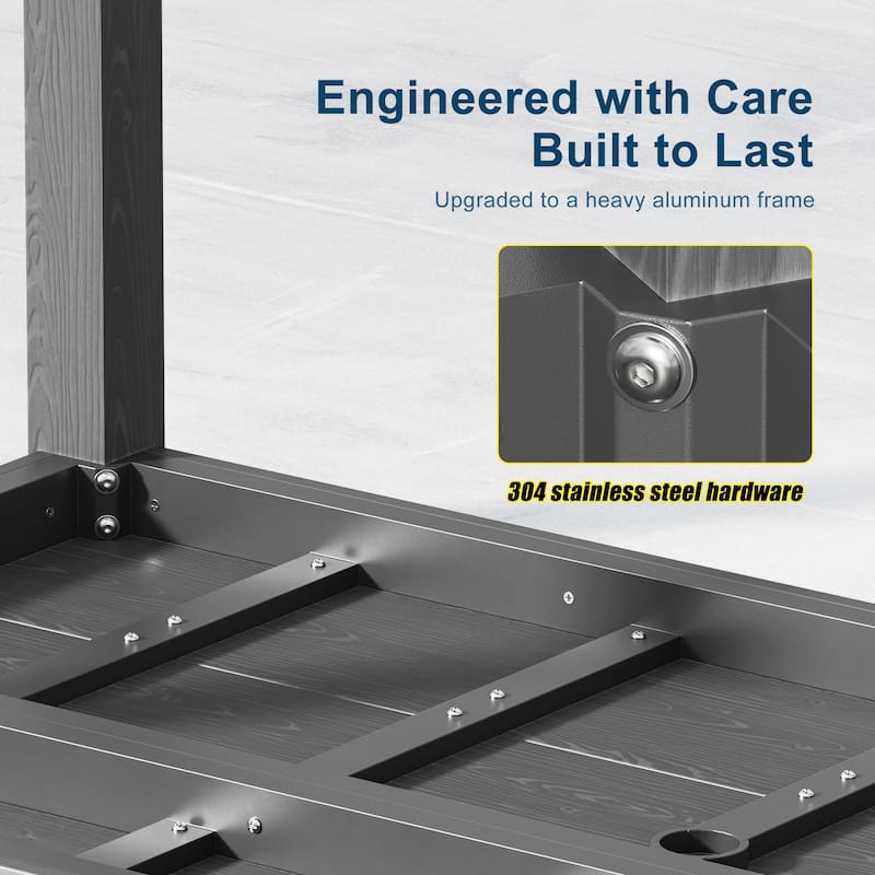 HIPS Outdoor Dining Set, Ergonomic Patio Chairs and Table(Set of 7)