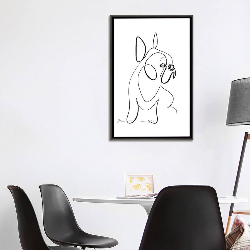 iCanvas "French Bulldog With One Line" by Dane Khy Framed
