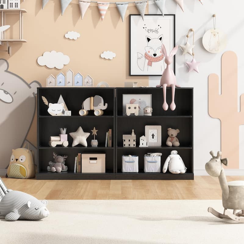 Doorless Wood Bookshelf Storage Cabinet Bookcase&Office Cabinet for Kitchen Bedroom Entryway Living Room Dinning Room