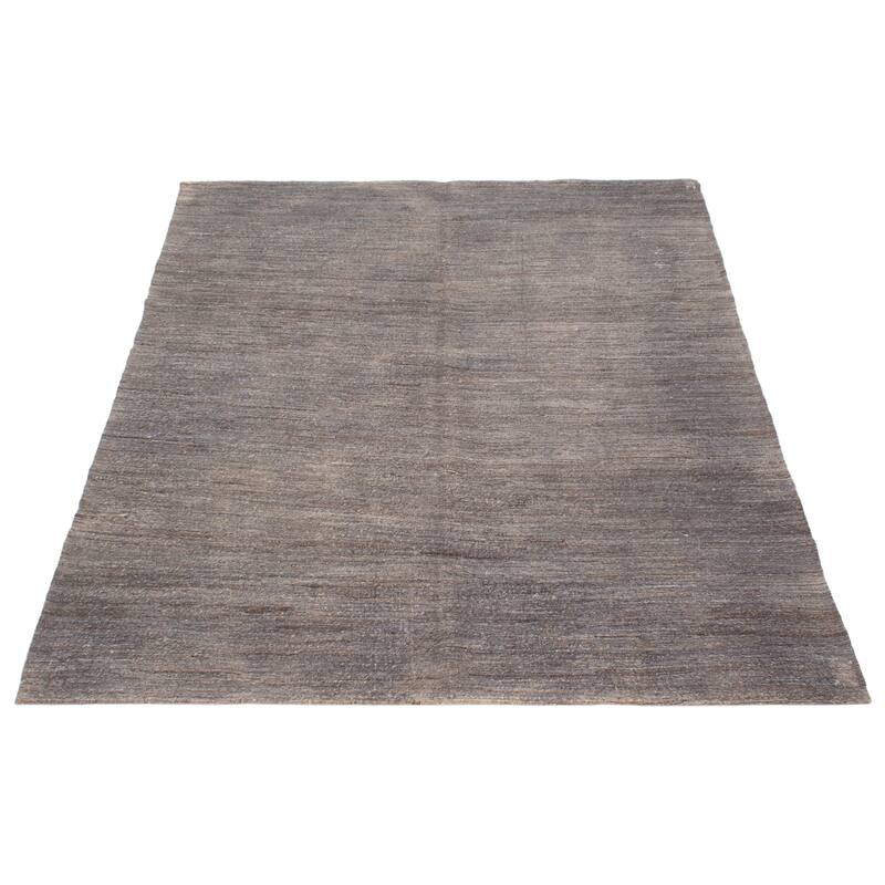 ECARPETGALLERY Flat-Weave Natural Grey Wool Tapestry Kilim - 6'5 x 8'2