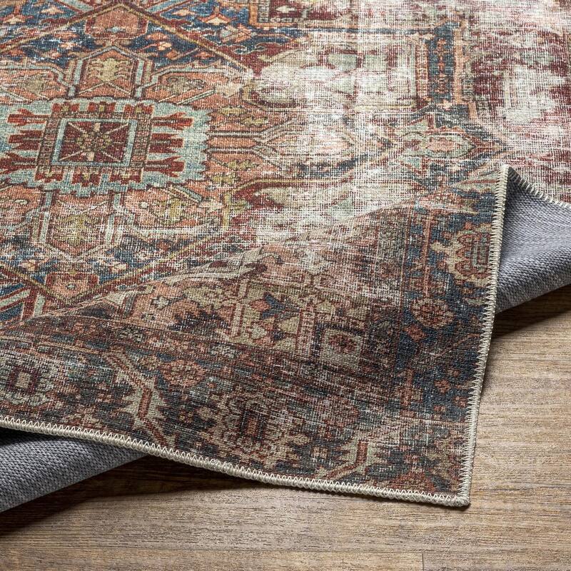 Livabliss Traditional Amelie Medallion Washable Area Rug