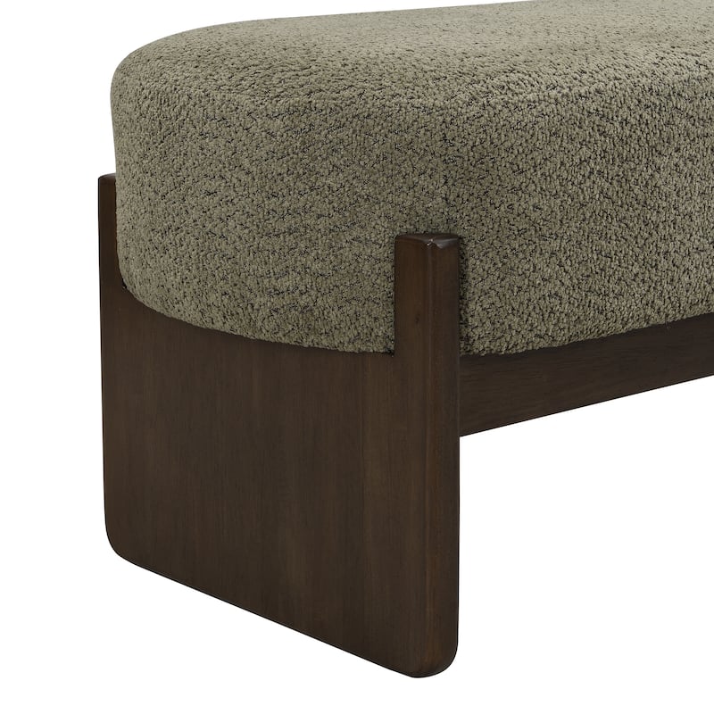 Christopher Knight Home - Gazena Beige Large Ottoman Bench with Rubberwood Base - 64" W x 18.5" D x 18.5" H