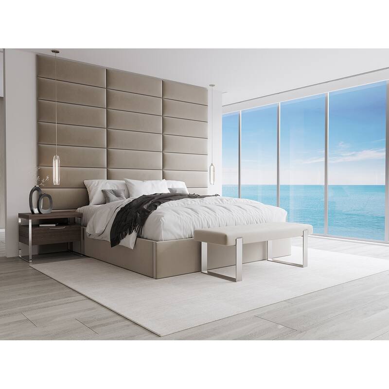 Vant Upholstered Bed Bench - Velvet Smoke Grey