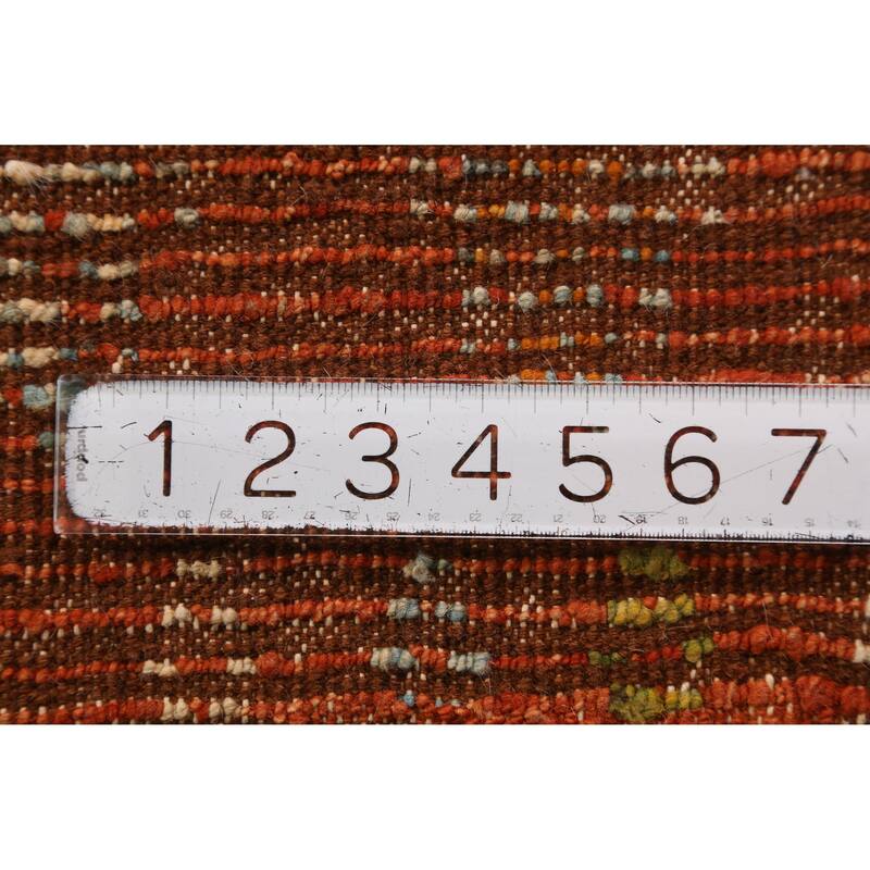 Orange Moroccan Oriental Rug Handmade Tribal Wool Carpet - 6'8" x 9'6"