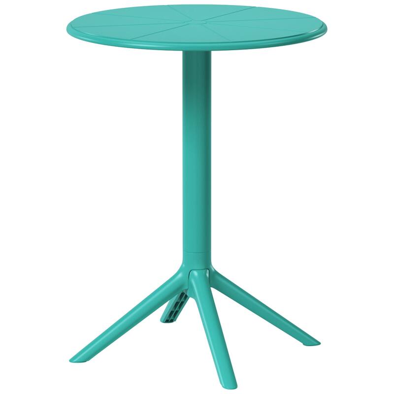 Frond and Form 23.5 Inch Outdoor Round Dining Table - Turquiose