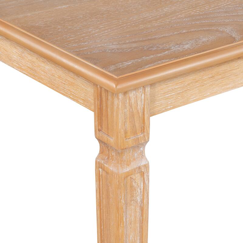 6 Piece Dining Table Set Extension from 59 to 72-Inches, Wood Kitchen Dining Table Set with 4 Upholstered Chairs & Bench