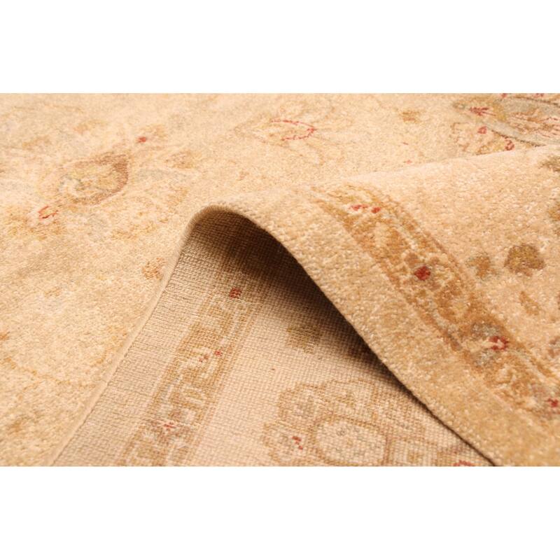 ECARPETGALLERY Hand-knotted Chobi Twisted Khaki Wool Rug - 6'0 x 8'11