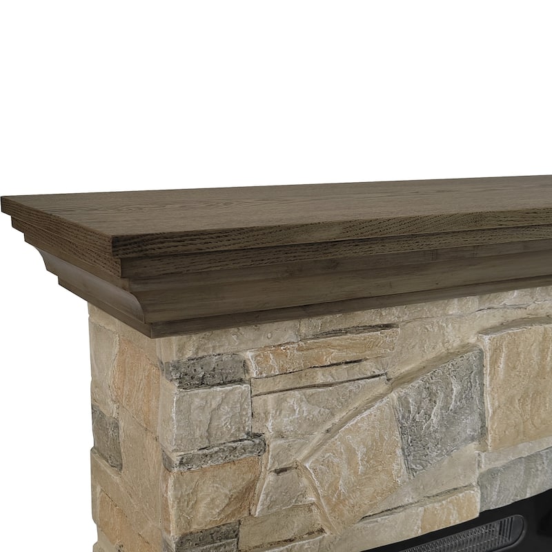 40 in. Faux Stone Freestanding Electric Fireplace - 40" in Width