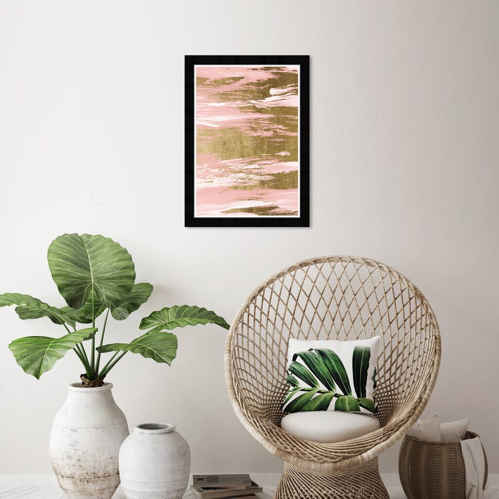 Wynwood Studio Prints Abstract Blush Waves Pink and Pastel Pink Modern & Contemporary Wall Art Canvas Print