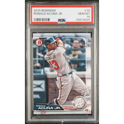 Ronald Acuna Jr 2019 Bowman Baseball Card #78 Graded PSA 10 - 8'6" x 11'6"