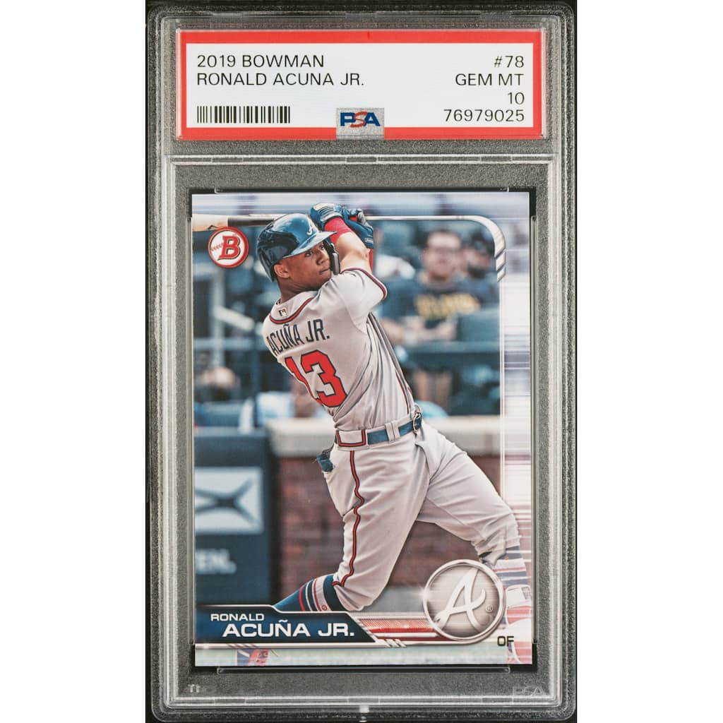 Ronald Acuna Jr 2019 Bowman Baseball Card #78 Graded PSA 10 - 8'6" x 11'6"
