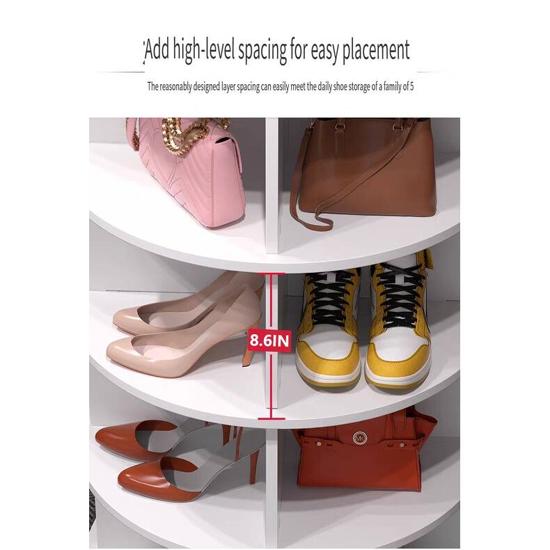 7 Tier/8 Tier Rotating Shoe Rack Tower, Vertical Spinning Shoe Display, Revolving 360 Shoes Rack Storage Round Carousel