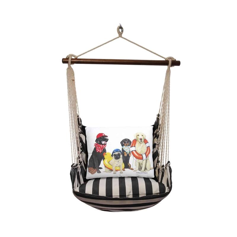 Magnolia Casual Swing Set 4 piece - True Black Stripe w/ Dogs of Summer