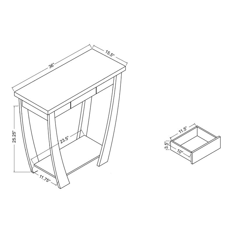 DH BASIC Curved Entryway Storage Sofa Table by Denhour