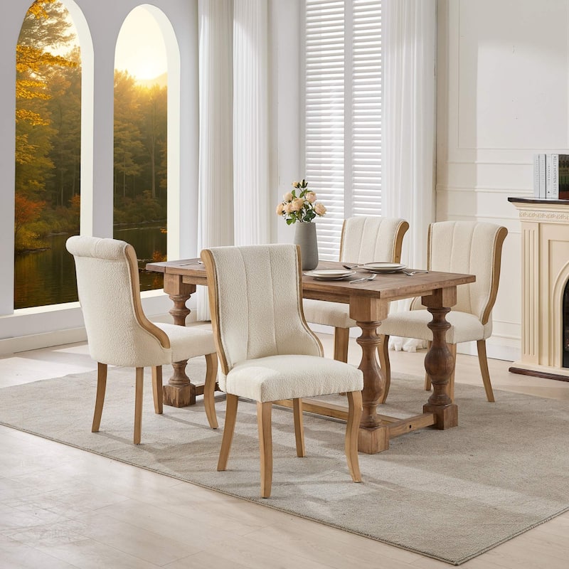 Modern Velvet Dining Chairs, Upholstered Dining Accent Chair, Set of 2 - Beige