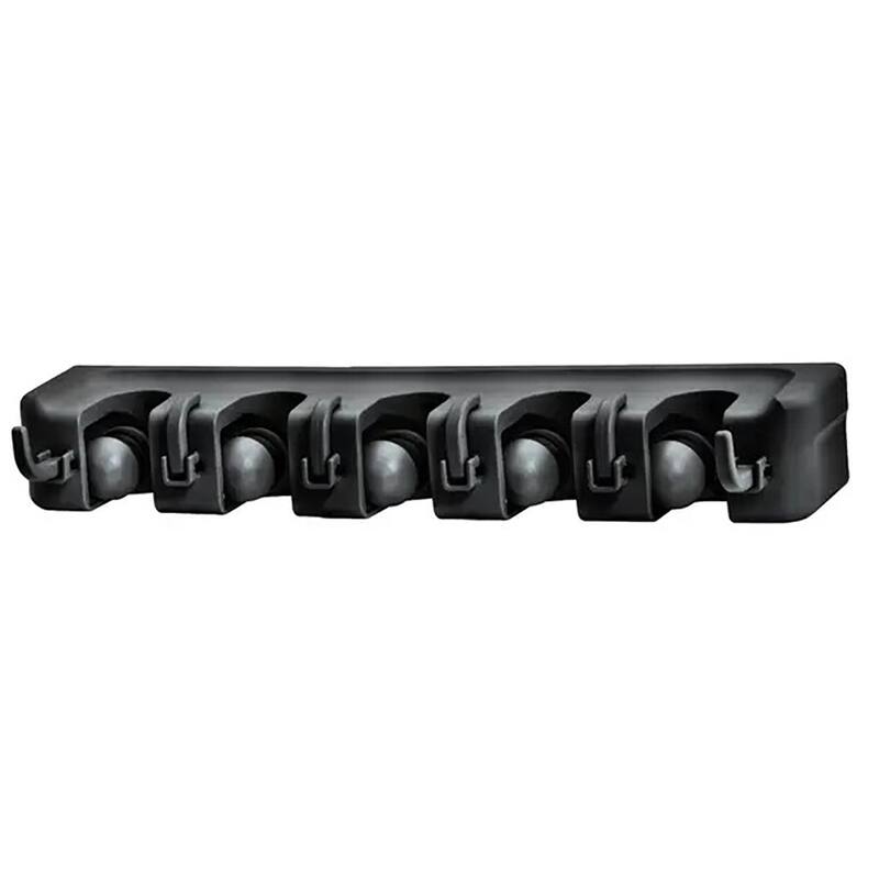 5 Slot Mop & Broom Organizer - Black