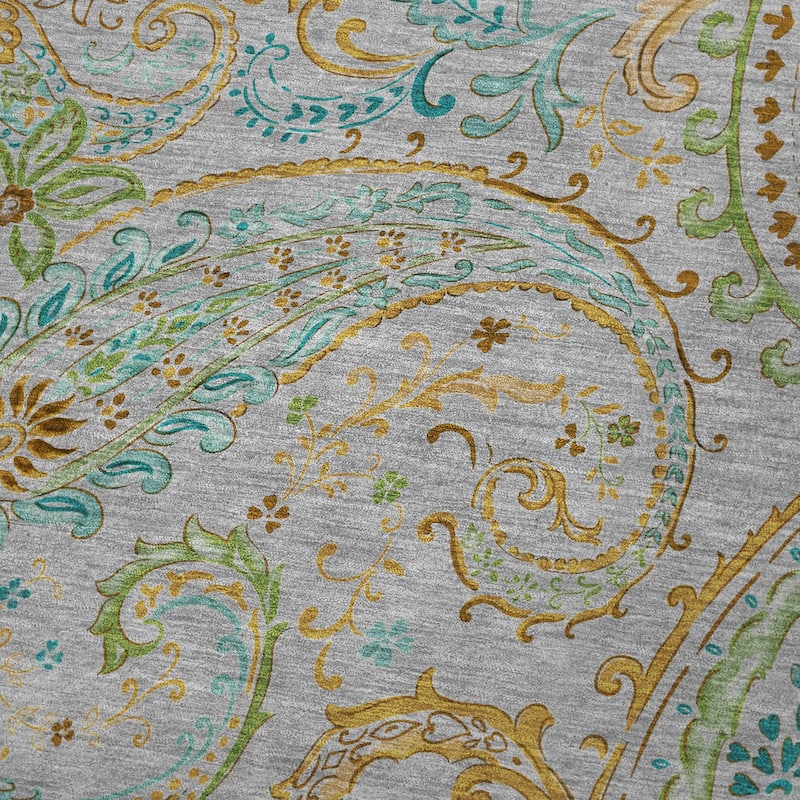 Premium Machine Washable Paisley Sherpa Throw Blanket