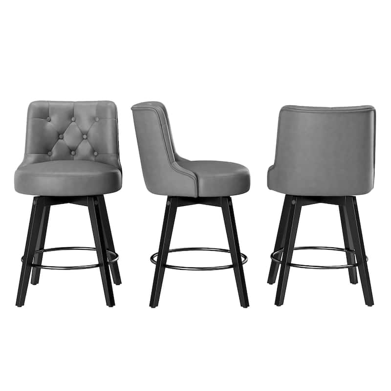 LUE BONA 26" Counter Height Bar Stools Swivel Bar stool with Backs - 26" H