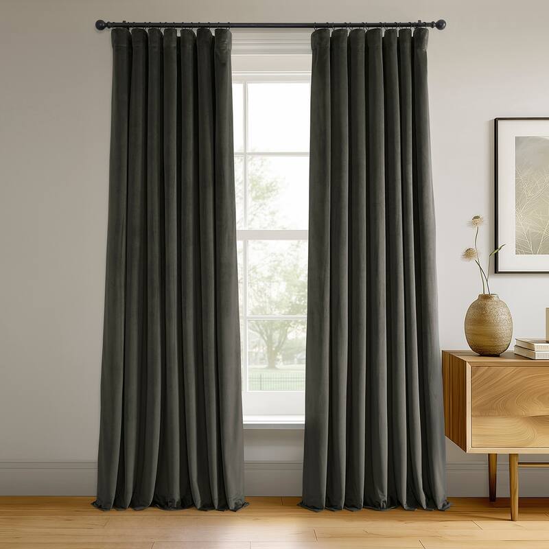 Exclusive Fabrics Signature Velvet Blackout Curtain 120 Inches Long (1 Panel)