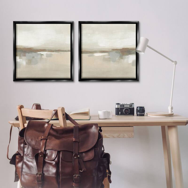 Stupell Earthy Landscape Impressions Framed Floater Canvas Wall Art Design By June Erica Vess (Set of 2)