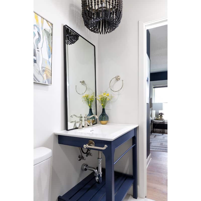 Varaluz Kye Rounded Rectangular Wall Mirror - Black