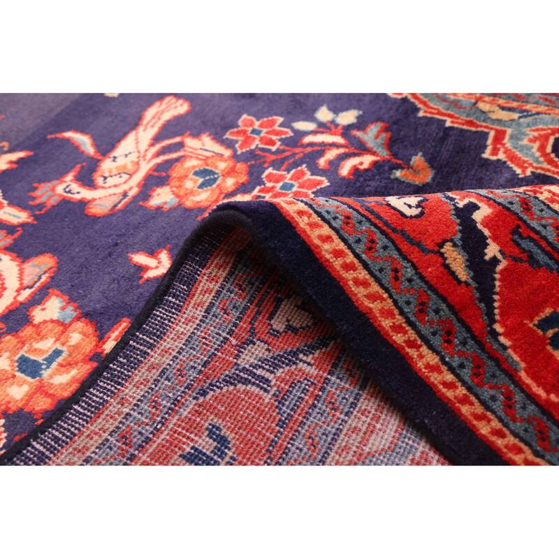 ECARPETGALLERY Hand-knotted Anatolian Vintage Navy Wool Rug - 3'7 x 10'4