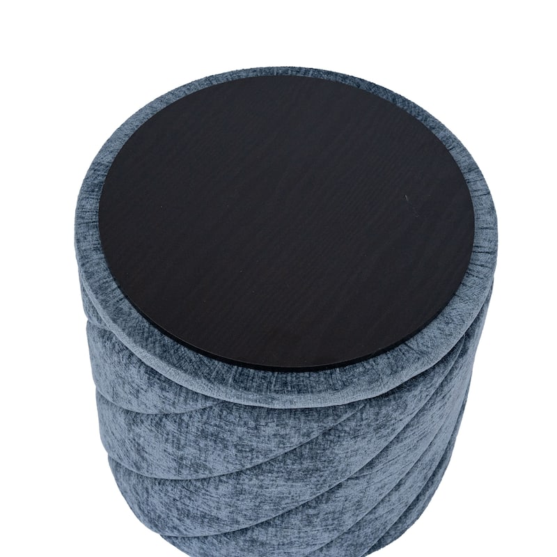 Diagonal Tufted Foldable Storage Ottoman with Reversible Lid