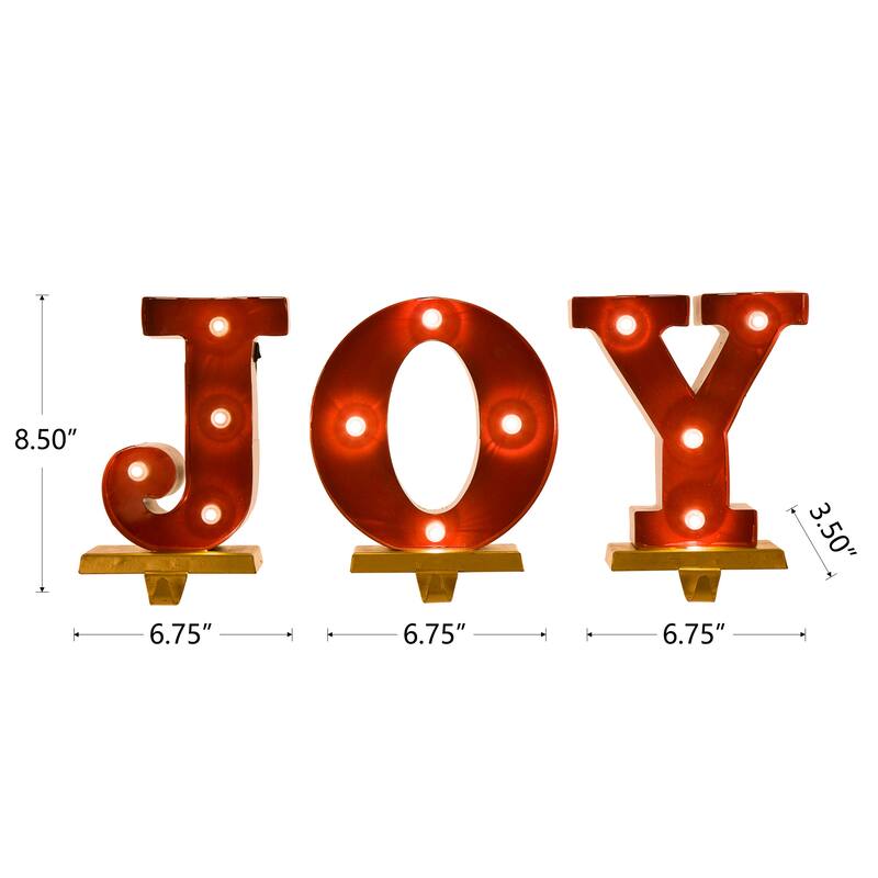 Glitzhome 6-7" H Heavy Duty Christmas NOEL Stocking Holders Mantel Ornament