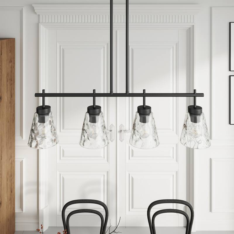 Unique Clear Water Ripple Glass Chandelier for Kitchen Island