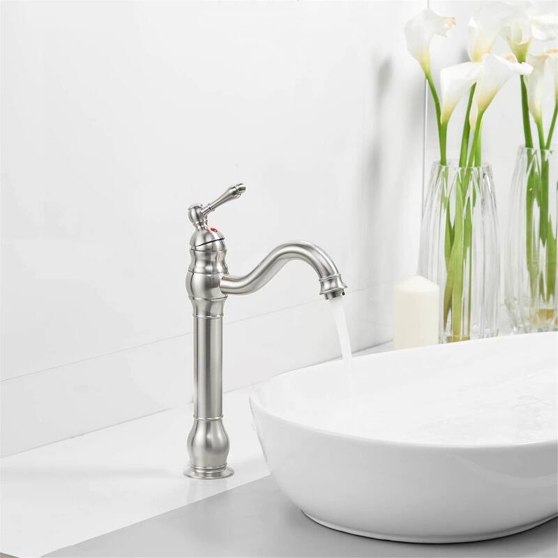 Single Handle Bathroom Vessel Faucet With Drain Assembly Single Hole Bathroon Vessel Sink Faucets Basin Vanity High Mixer Taps
