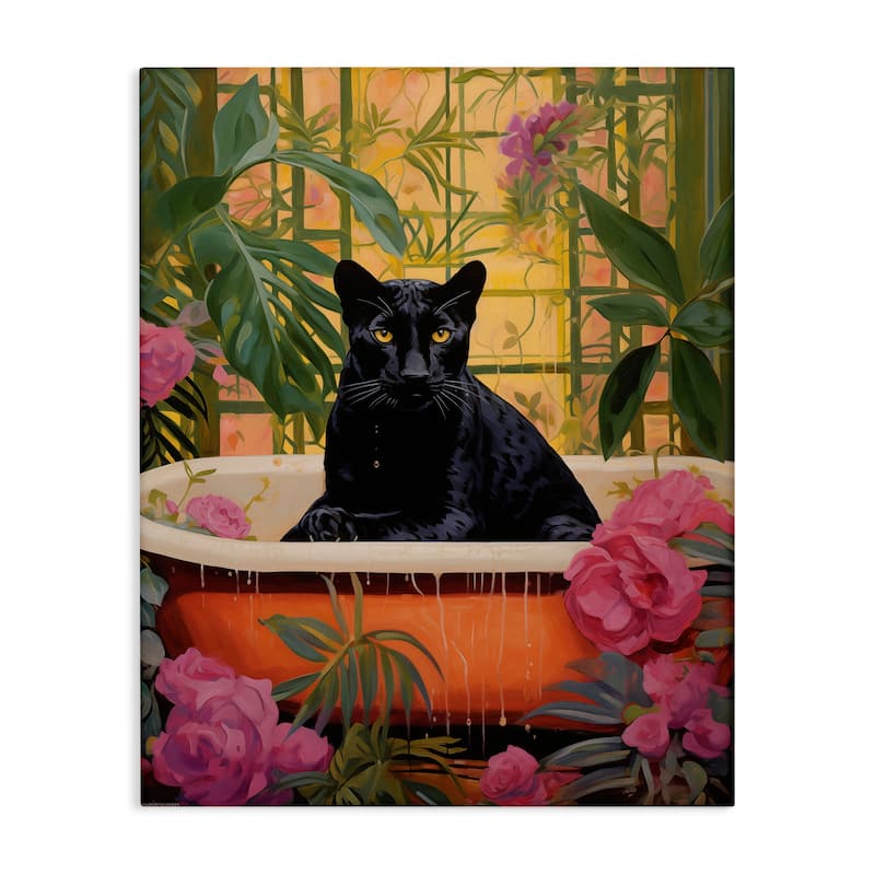 Stupell Lush Tropics Panther Bath Canvas Wall Art Design By Heidi Kuntz - 30 x 40