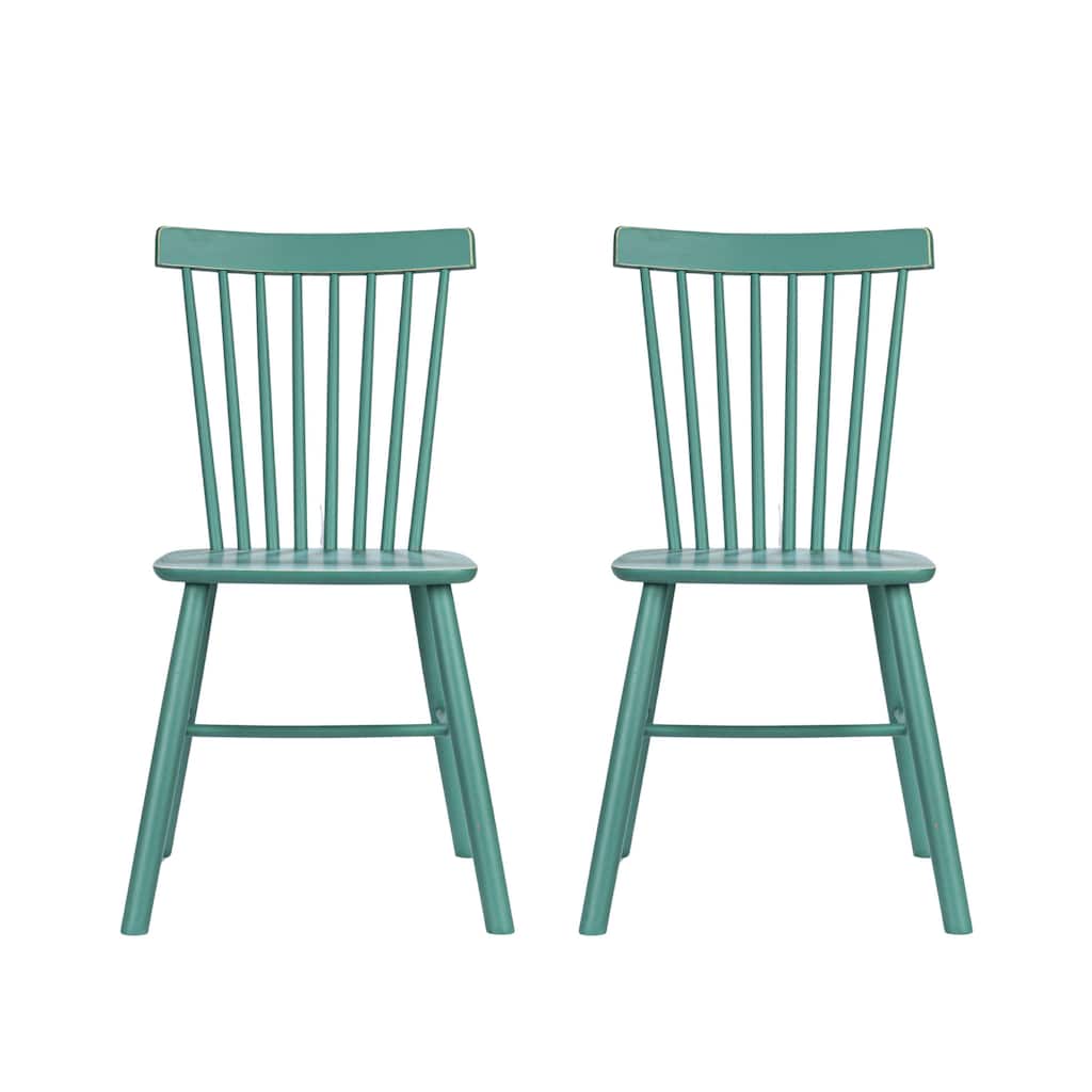 Rubberwood Dining Chairs with Slatted Back - 19.5"L x 19.5"W x 36.0"H