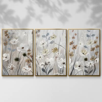 Misty Meadow Field - Multi Piece Framed Canvas