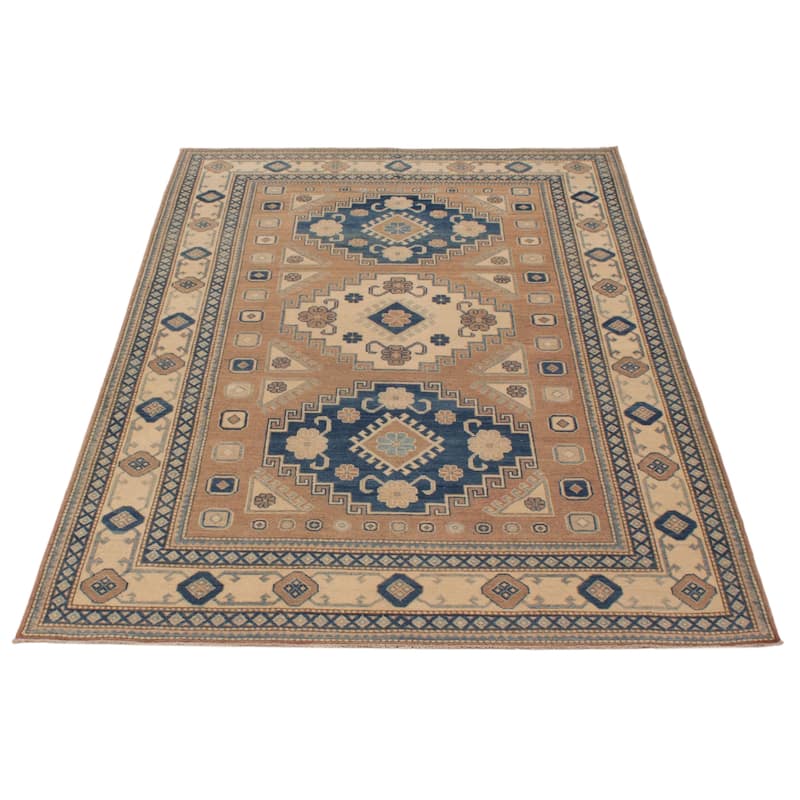 ECARPETGALLERY Hand-knotted Finest Ghazni Brown Wool Rug - 6'1 x 8'9