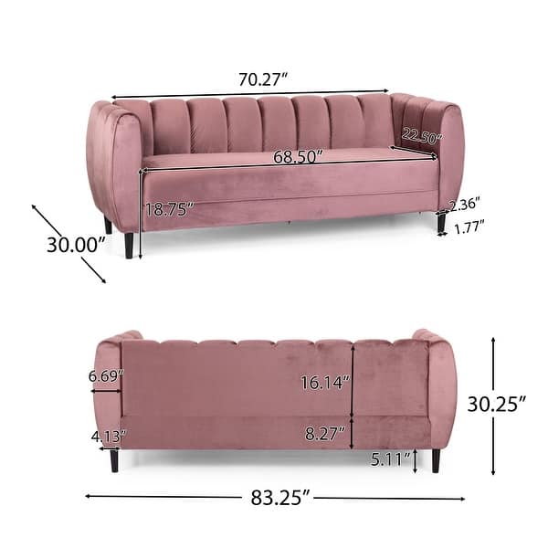 Bobran Modern Velvet 3-seat Sofa by Christopher Knight Home - 30.00