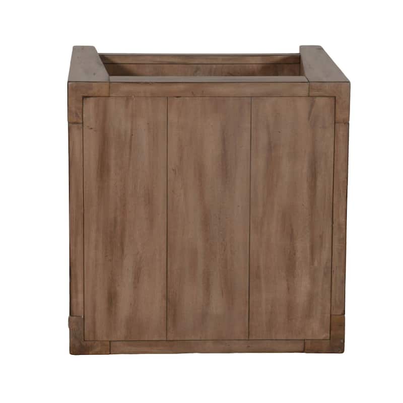 Yael Side End Table, Tapered Legs, 24 Inch Square Top, Light Brown