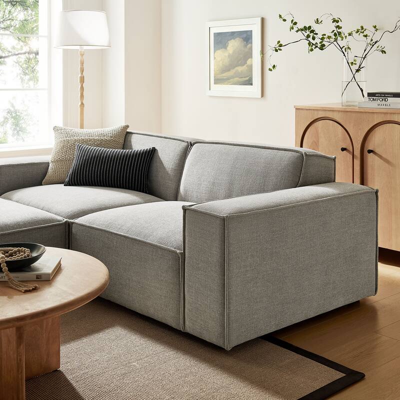 Restore 3-Piece Performance Fabric Upholstered Modular Loveseat with Ottoman
