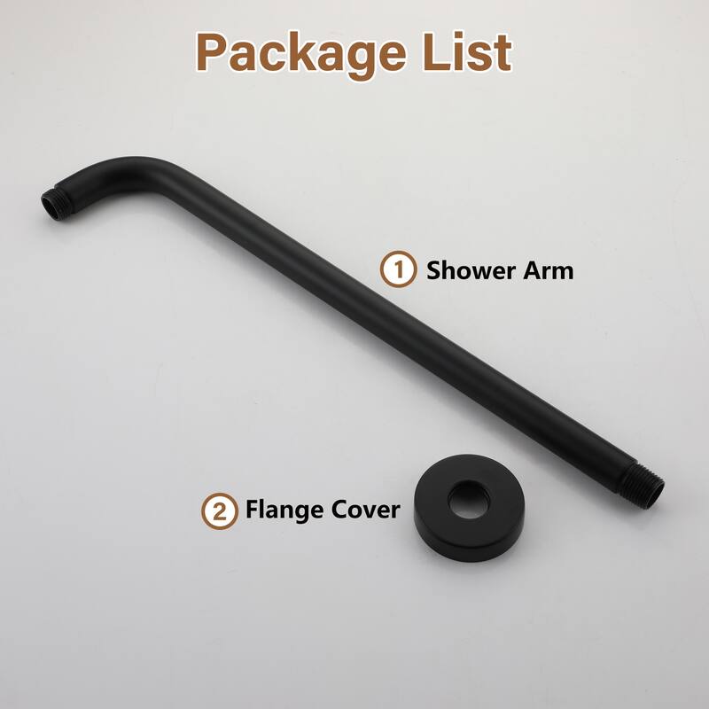 16 in. Round Wall Mount Standard Shower Arm and Flange
