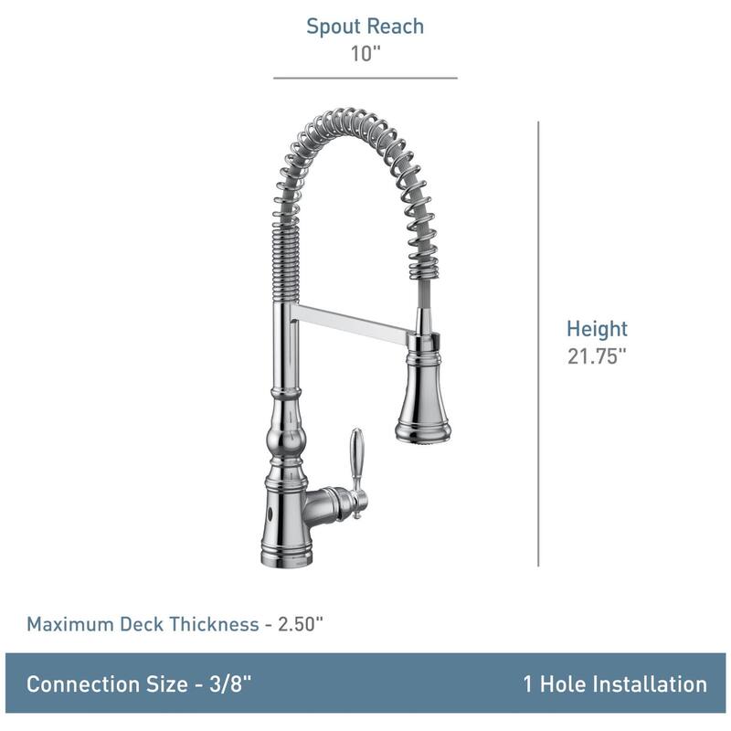 Moen S73104EW Weymouth 1.5 GPM Single Hole Pre-Rinse Pull Down Kitchen