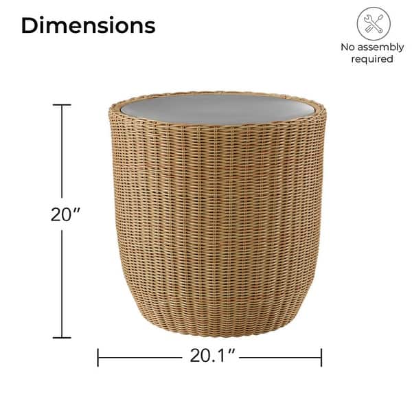 dimension image slide 4 of 12, Patio Wicker Furniture Set Outdoor Rattan Bistro Set