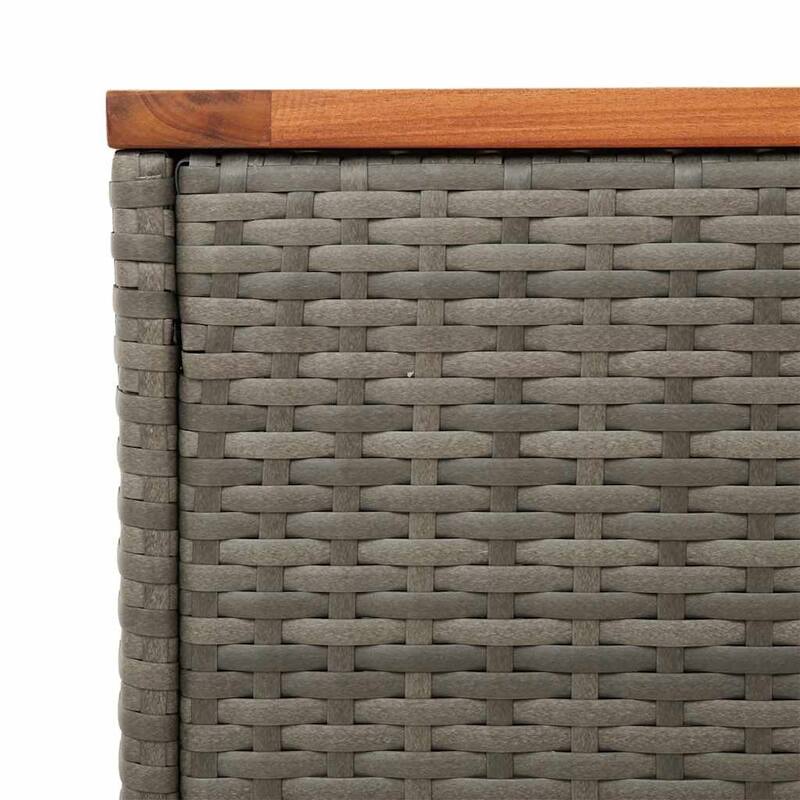 vidaXL Patio Side Tables Side Coffe Tea Table 2 Pcs Poly Rattan Solid Wood - 13.4 x 21.7 x 14.6 in