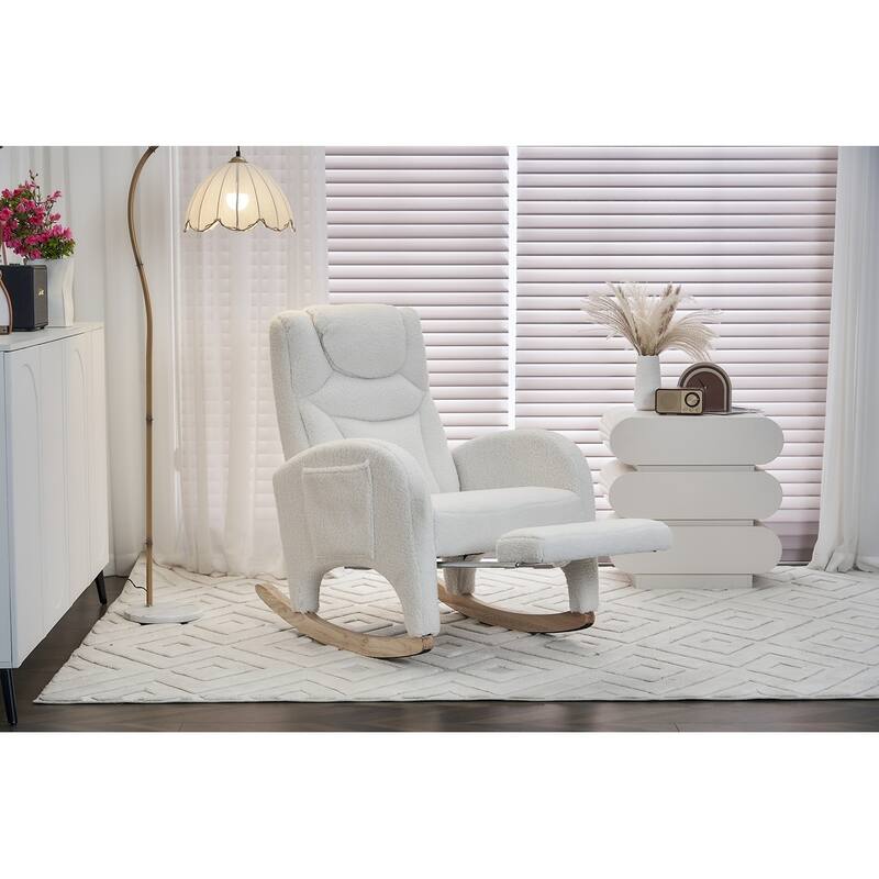 Accent Armchair Chair Rocking Chair With Adjustable Footrest