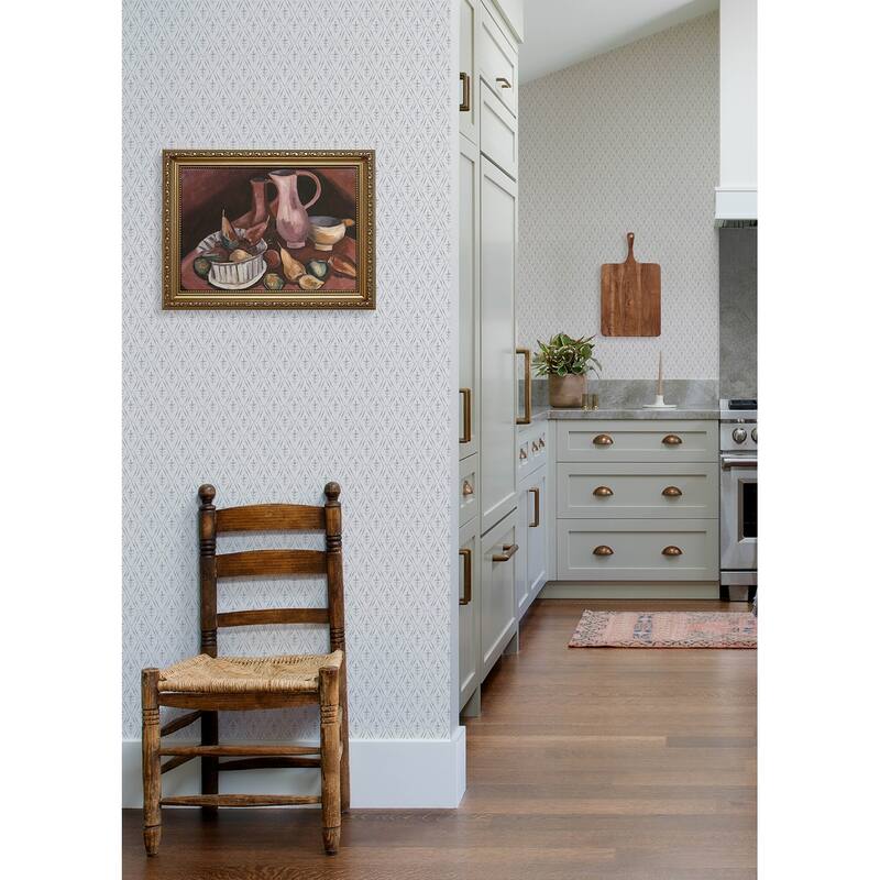 Chris Loves Julia x A-Street Prints Tillie Grey Diamond Floral Wallpaper